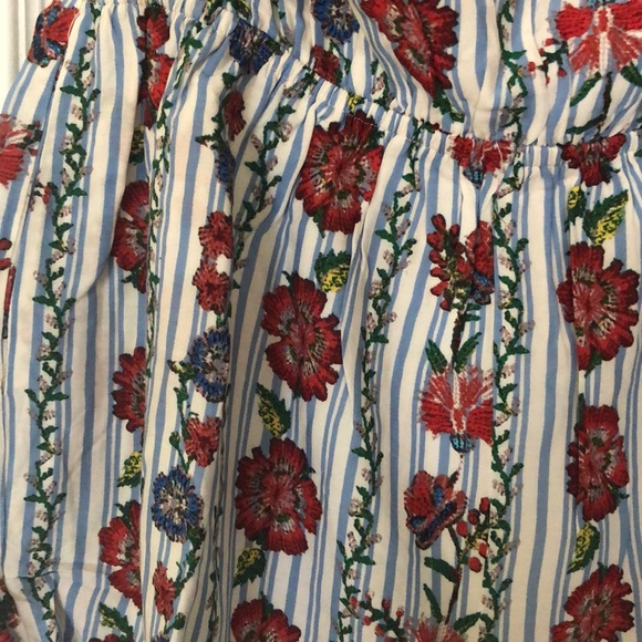 Miss Me Blue Floral OTS Romper - Picture 6 of 7